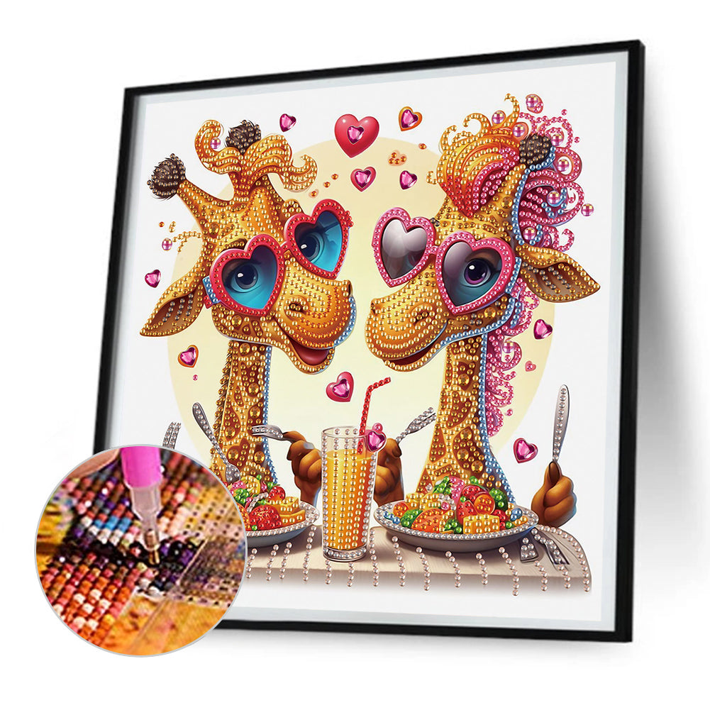 Funny Giraffe - Special Shaped Drill Diamond Painting 30*30CM