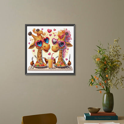 Funny Giraffe - Special Shaped Drill Diamond Painting 30*30CM