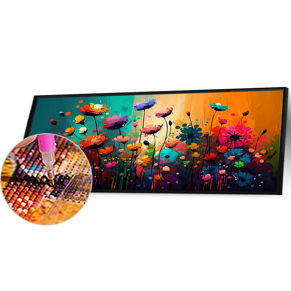 Beautiful Flowers - Full Round Drill Diamond Painting 100*40CM