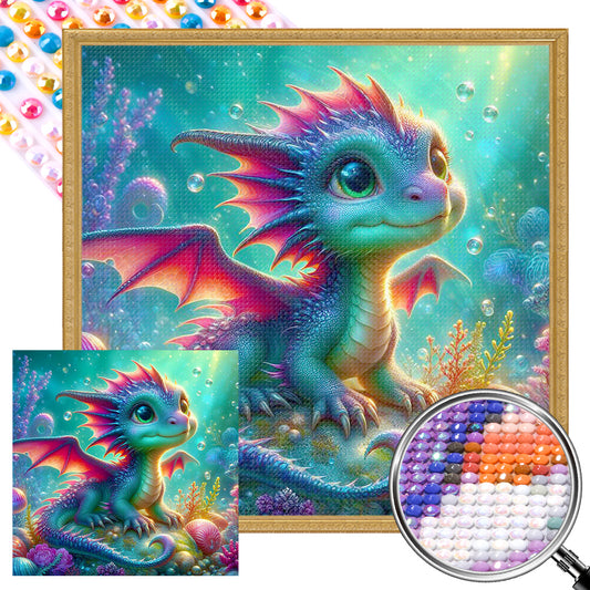 Colorful Little Dragon Underwater - Full Round Drill Diamond Painting 40*40CM