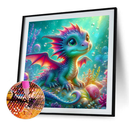 Colorful Little Dragon Underwater - Full Round Drill Diamond Painting 40*40CM