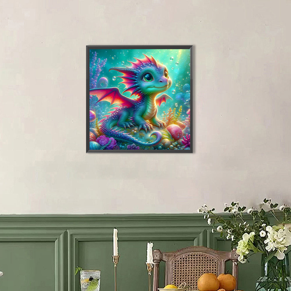 Colorful Little Dragon Underwater - Full Round Drill Diamond Painting 40*40CM