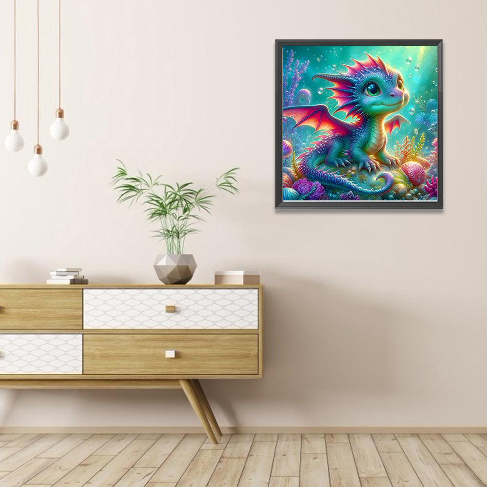 Colorful Little Dragon Underwater - Full Round Drill Diamond Painting 40*40CM