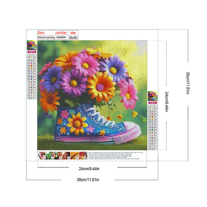 Daisy Bouquet Shoes - Full Round Drill Diamond Painting 30*30CM