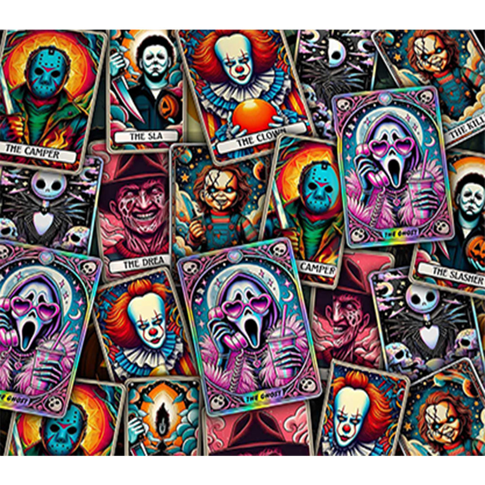 Halloween Horror Poster - Full Round Drill Diamond Painting 50*45CM