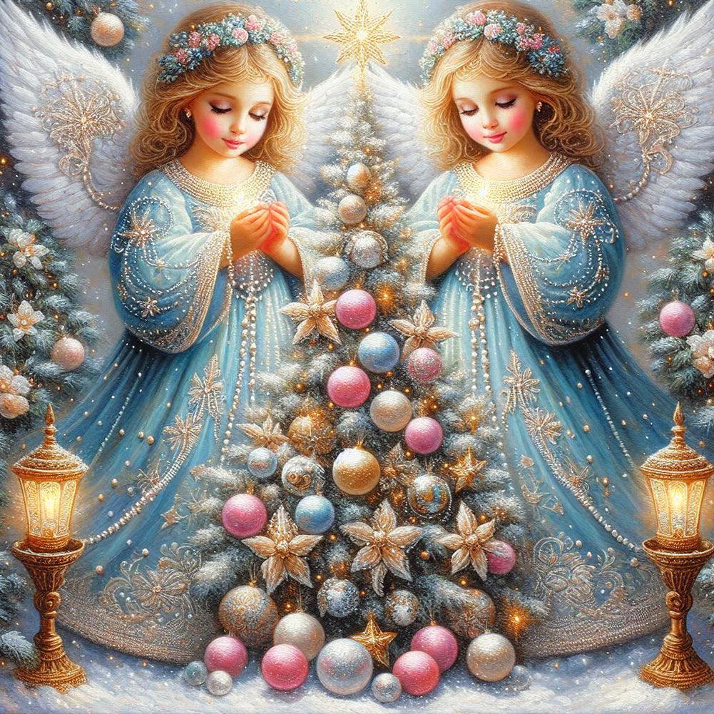 Christmas Tree And Angel - Full Round Drill Diamond Painting 40*40CM