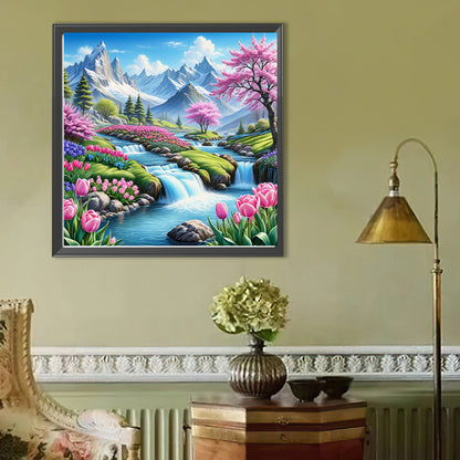 Landscape, Flowers And Birds - Full Round Drill Diamond Painting 50*50CM