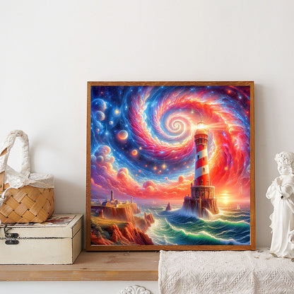 Seaside Lighthouse - Full Round Drill Diamond Painting 50*50CM