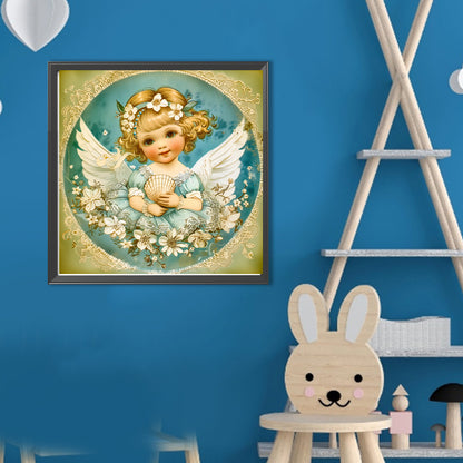 Fashionable Shell Angel Girl - Full Round Drill Diamond Painting 40*40CM
