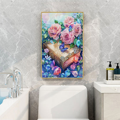 Crystal Flower Book Butterfly - Full Round Drill Diamond Painting 40*60CM