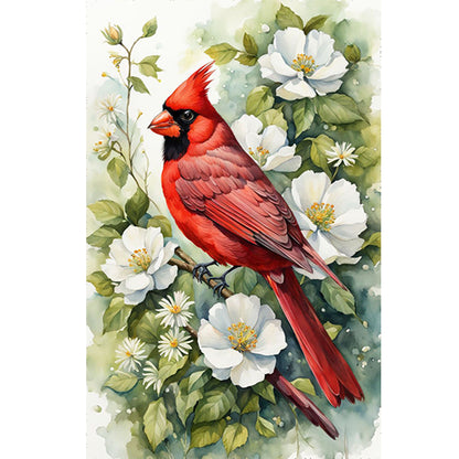 White Cardinal - Full Round Drill Diamond Painting 40*60CM