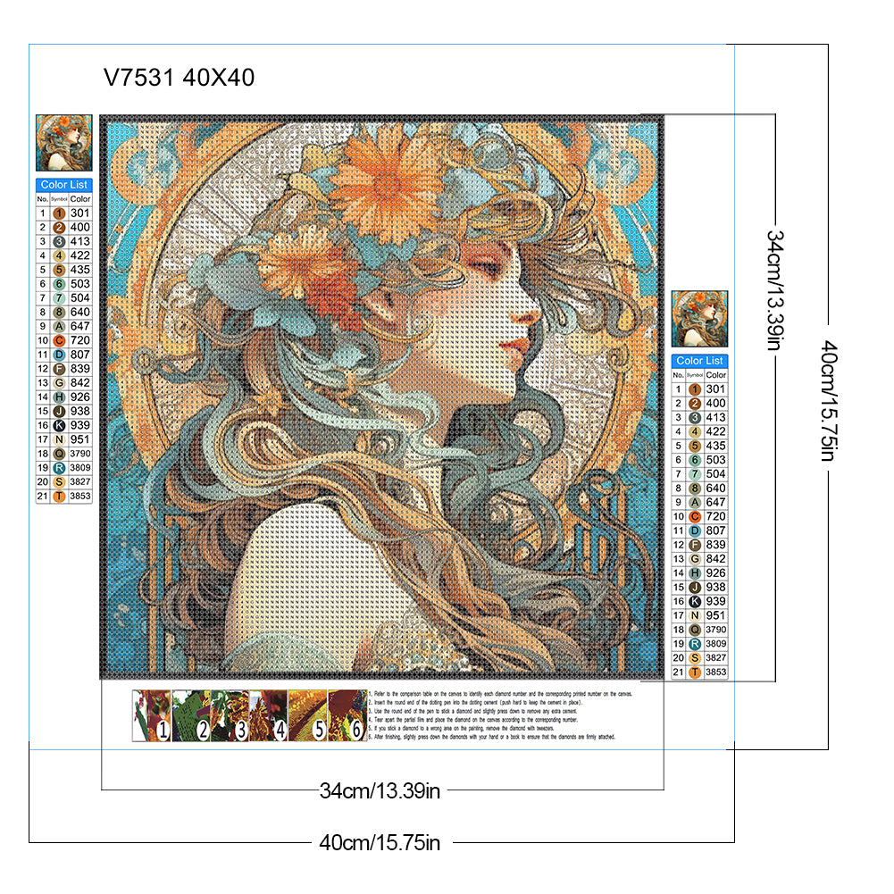 Cool Goddess - Full Round Drill Diamond Painting 40*40CM
