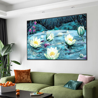 Lotus In The Lake - Full Square Drill Diamond Painting 70*50CM