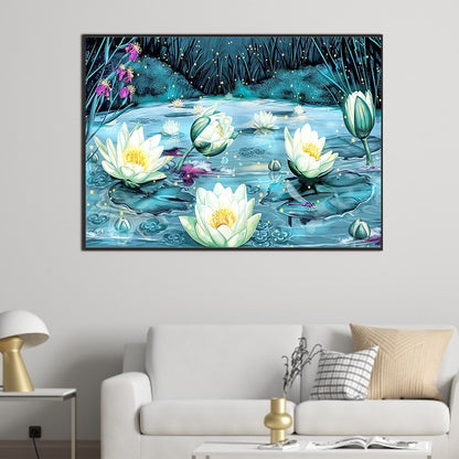 Lotus In The Lake - Full Square Drill Diamond Painting 70*50CM