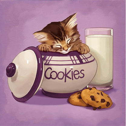 Cat In Jar - Full AB Round Drill Diamond Painting 30*30CM