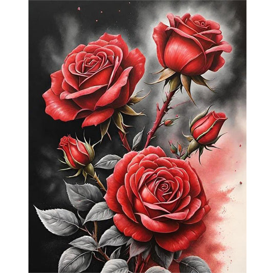 Red Rose - Full Round Drill Diamond Painting 40*50CM