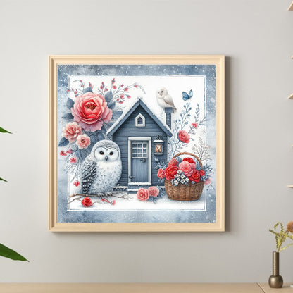 Garden Owl - Full Round Drill Diamond Painting 40*40CM