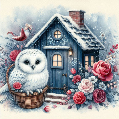 Garden Owl - Full Round Drill Diamond Painting 40*40CM