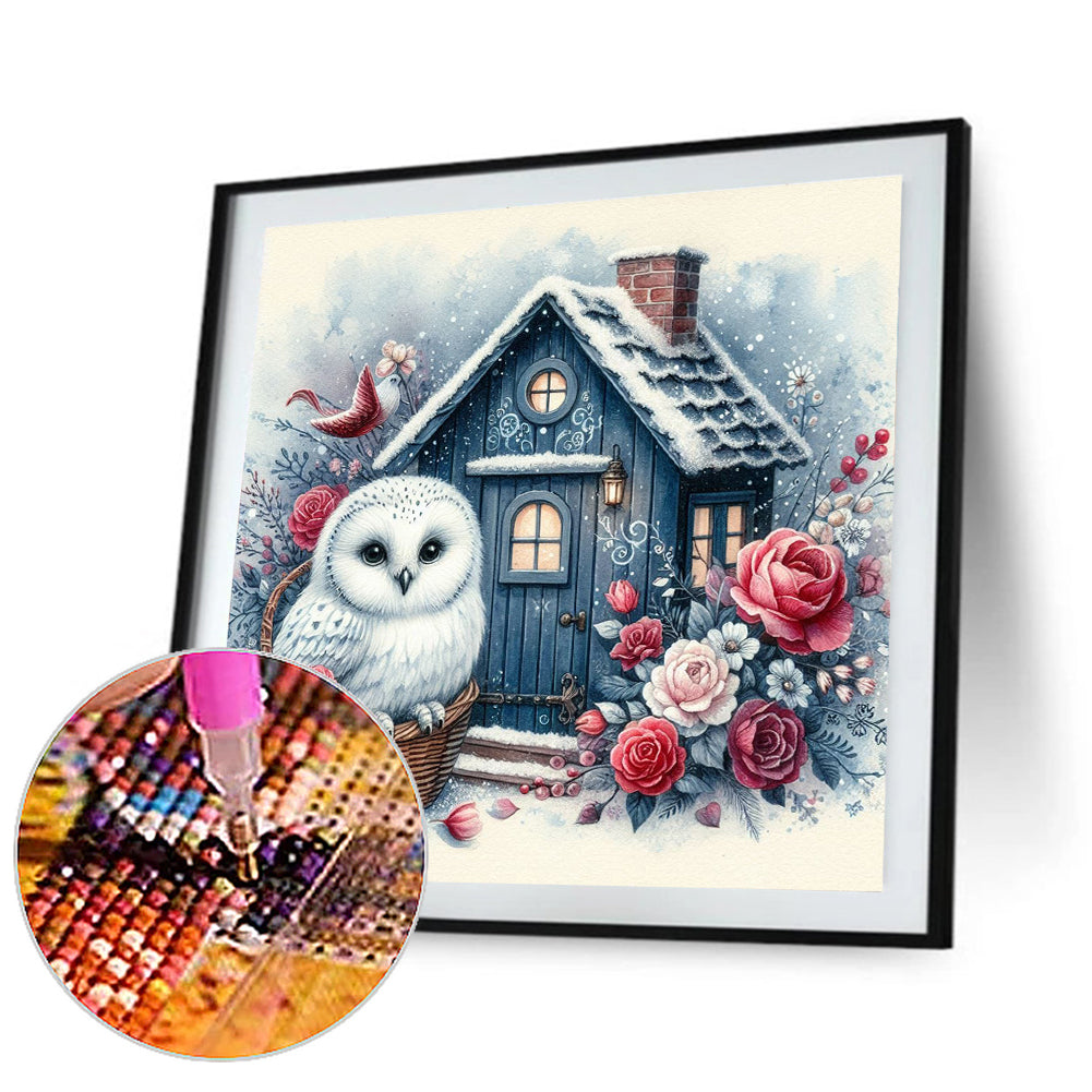 Garden Owl - Full Round Drill Diamond Painting 40*40CM