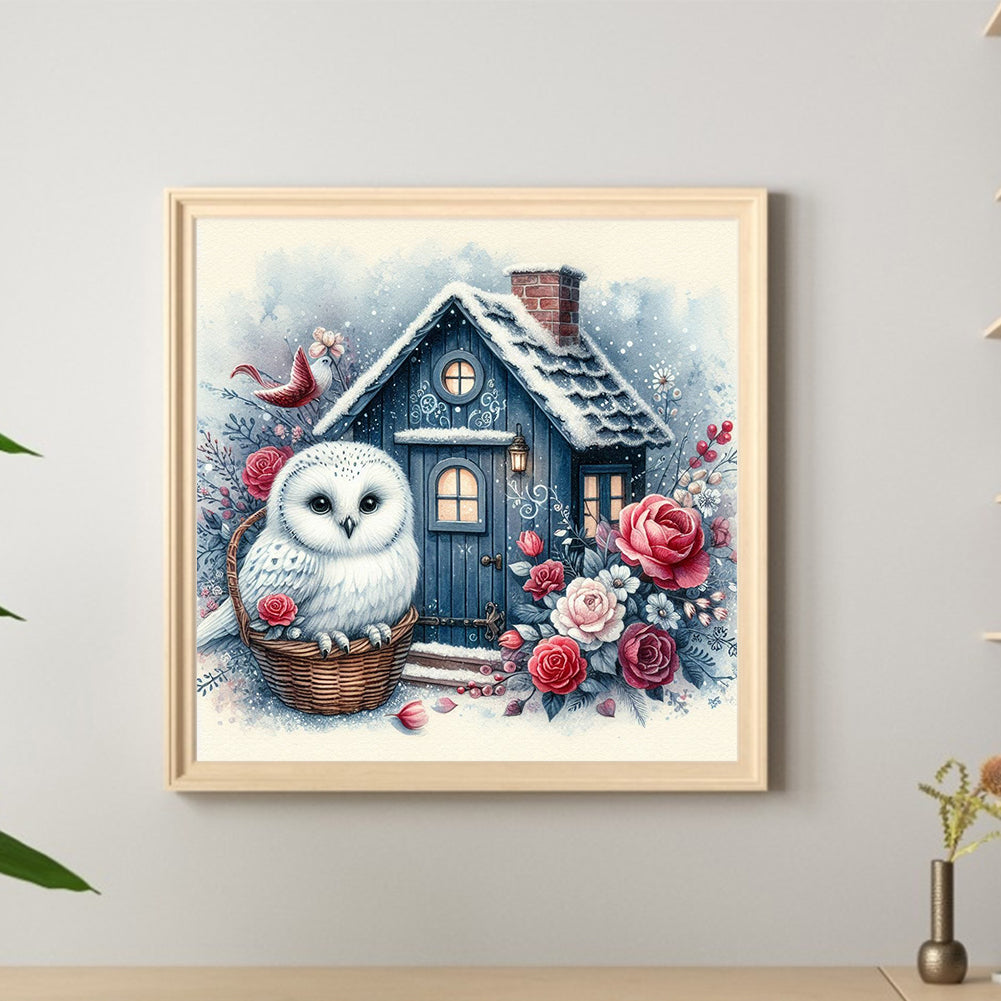 Garden Owl - Full Round Drill Diamond Painting 40*40CM