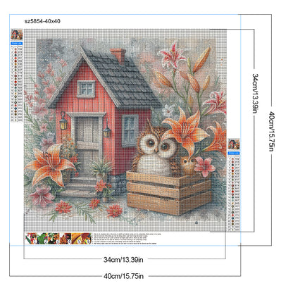 Garden Owl - Full Round Drill Diamond Painting 40*40CM