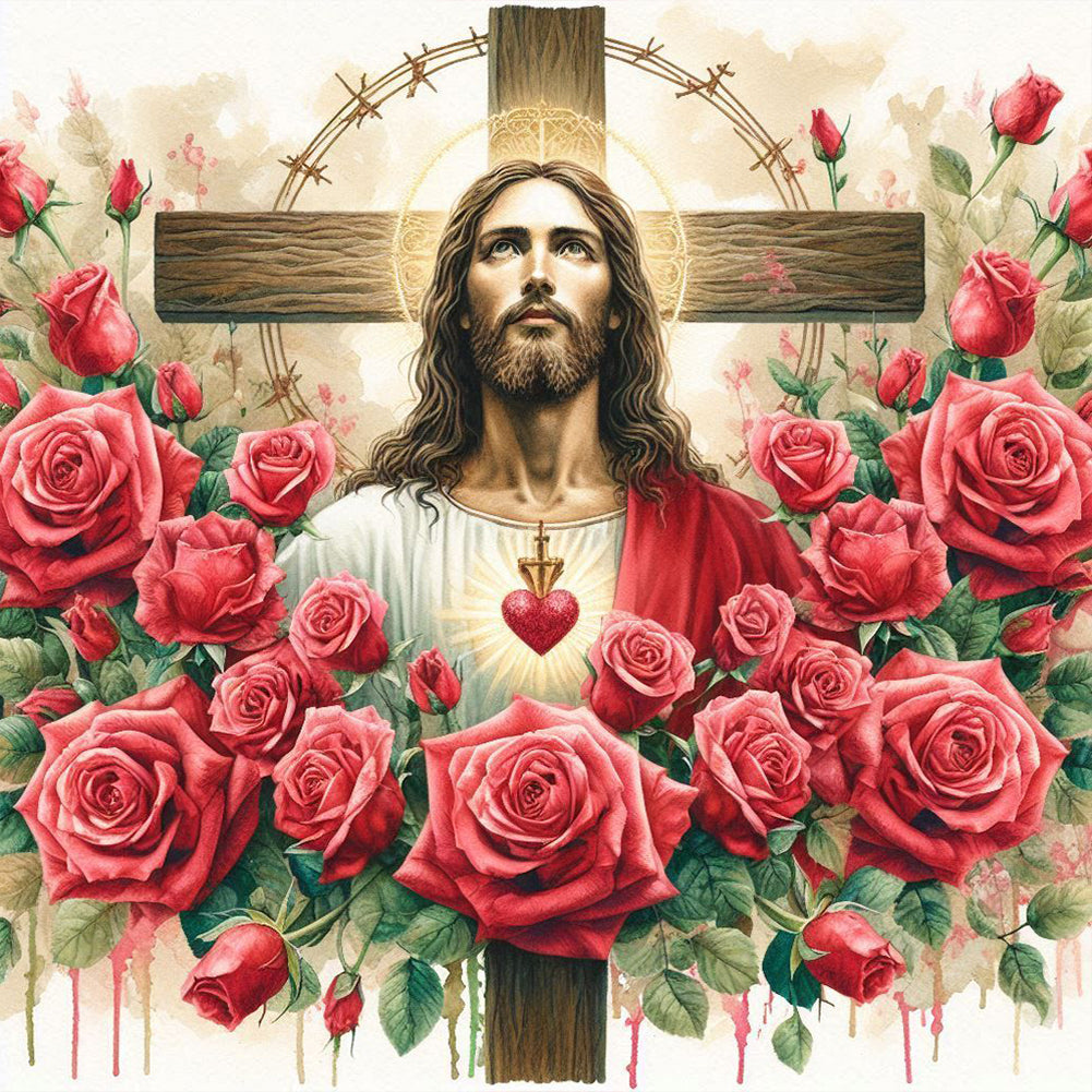 Cross Jesus - Full Round Drill Diamond Painting 40*40CM