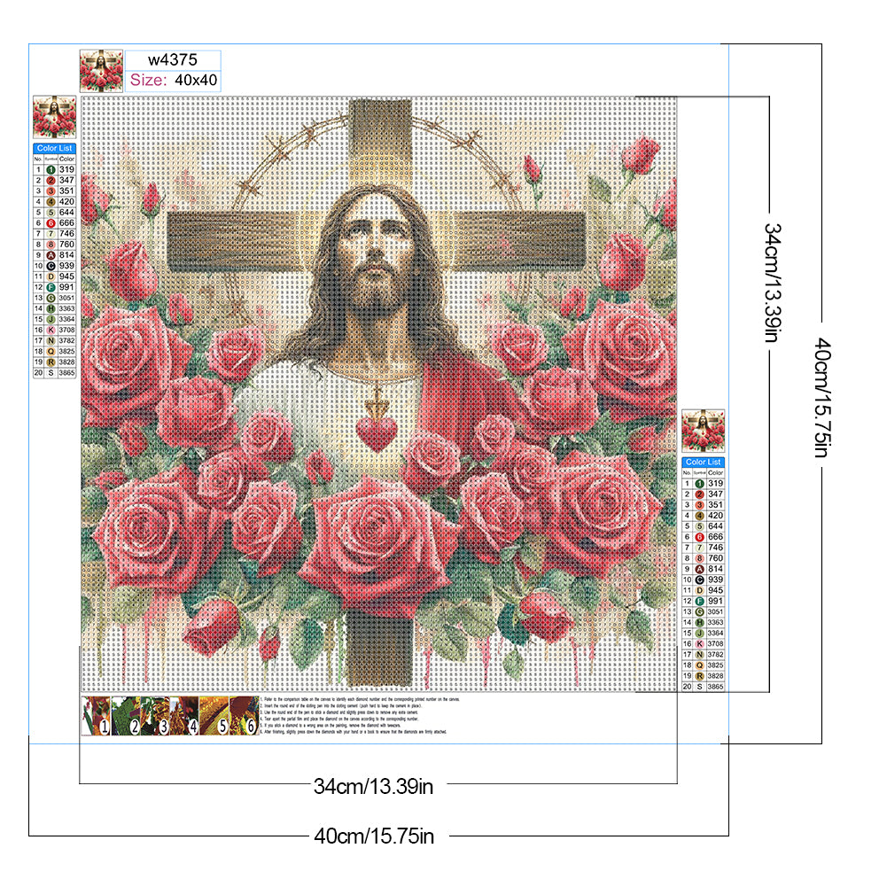 Cross Jesus - Full Round Drill Diamond Painting 40*40CM