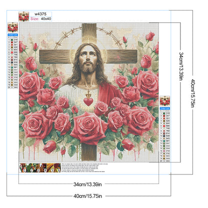 Cross Jesus - Full Round Drill Diamond Painting 40*40CM