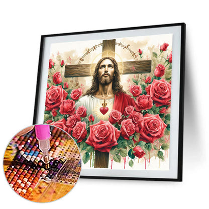 Cross Jesus - Full Round Drill Diamond Painting 40*40CM