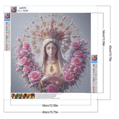 Virgin And Rose - Full Round Drill Diamond Painting 40*40CM