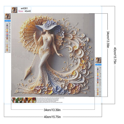 Temperament Girl - Full Round Drill Diamond Painting 40*40CM