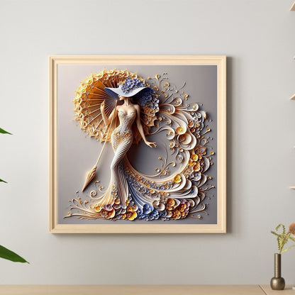 Temperament Girl - Full Round Drill Diamond Painting 40*40CM