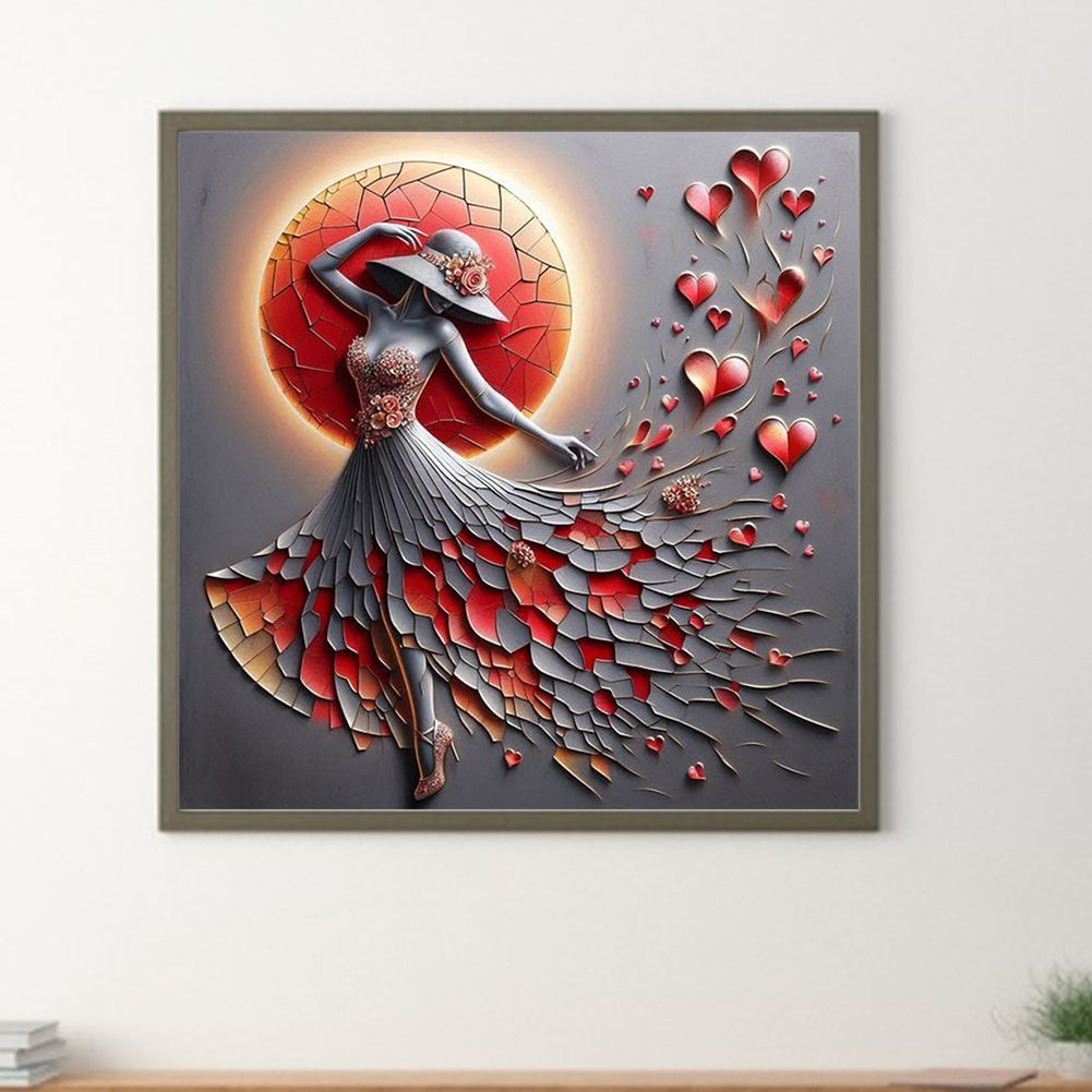 Retro Girl - Full Round Drill Diamond Painting 40*40CM