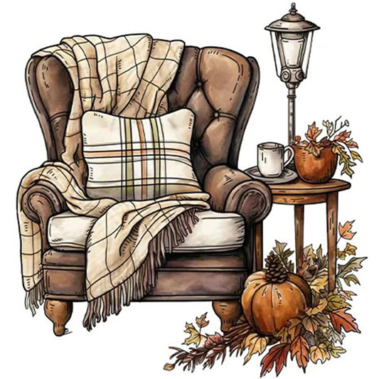 Pumpkin Sofa - Full Round Drill Diamond Painting 30*30CM