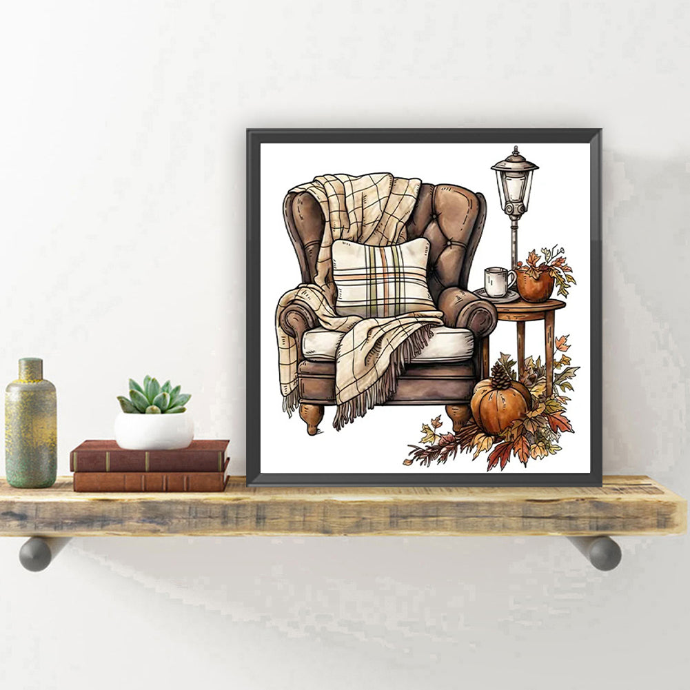 Pumpkin Sofa - Full Round Drill Diamond Painting 30*30CM