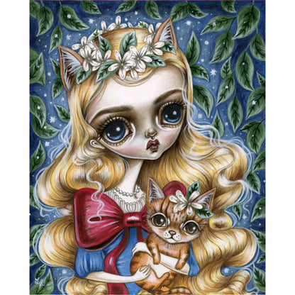 Fox Blonde Girl - Full Round Drill Diamond Painting 40*50CM