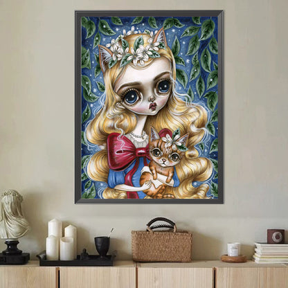 Fox Blonde Girl - Full Round Drill Diamond Painting 40*50CM