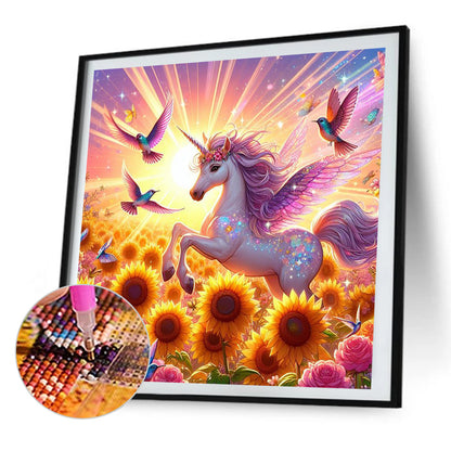 Hummingbirds And Unicorns - Full AB Round Drill Diamond Painting 40*40CM