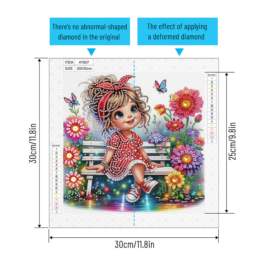 Cute Little Girl - Special Shaped Drill Diamond Painting 30*30CM