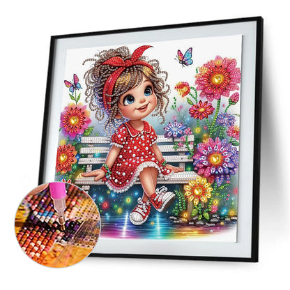Cute Little Girl - Special Shaped Drill Diamond Painting 30*30CM
