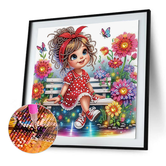 Cute Little Girl - Special Shaped Drill Diamond Painting 30*30CM