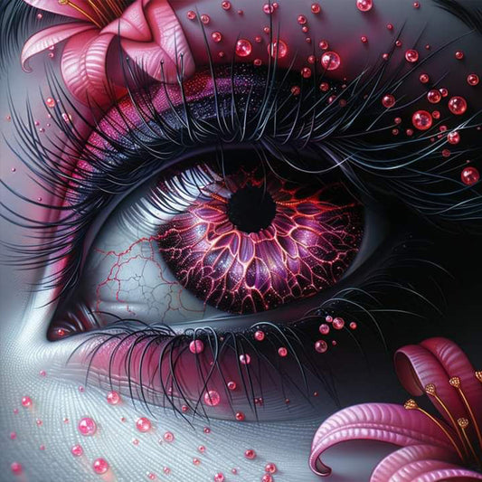 Pink Pupil Eyes - Full Round Drill Diamond Painting 40*40CM