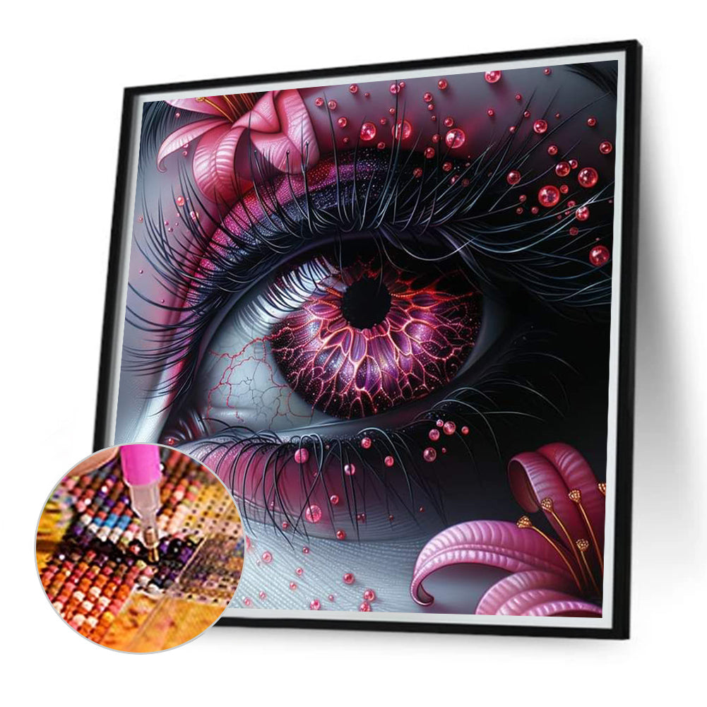 Pink Pupil Eyes - Full Round Drill Diamond Painting 40*40CM