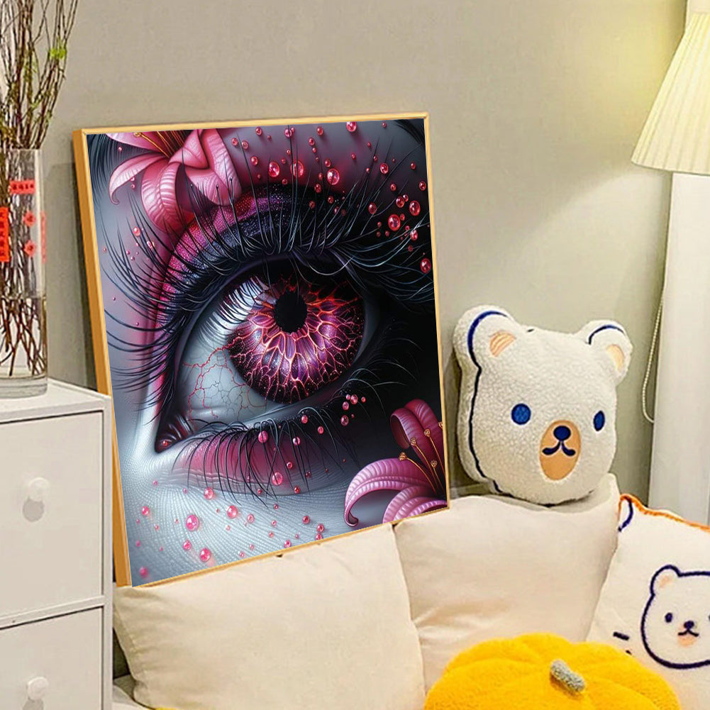 Pink Pupil Eyes - Full Round Drill Diamond Painting 40*40CM