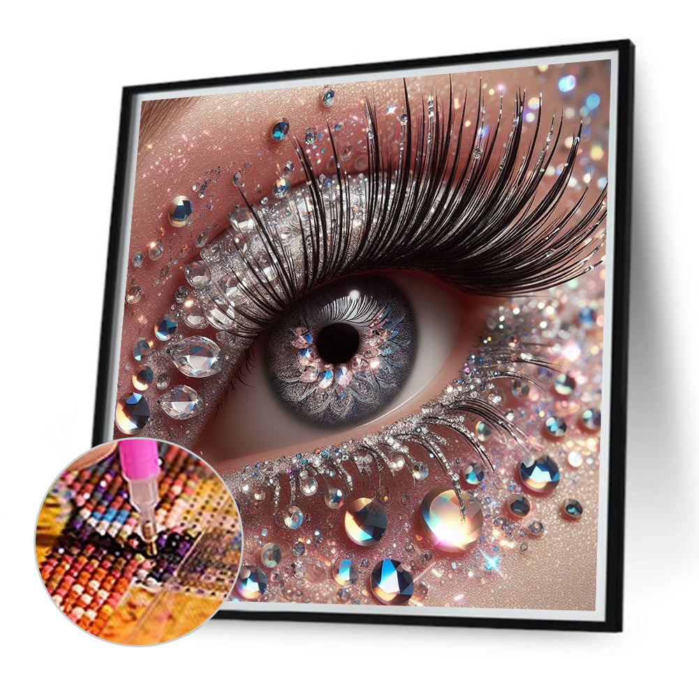 Diamond Decorated Eyes - Full Round Drill Diamond Painting 40*40CM