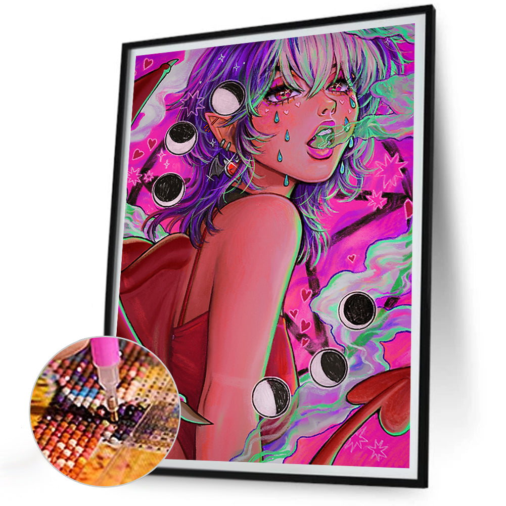 Devil Girl - Full Round Drill Diamond Painting 30*40CM