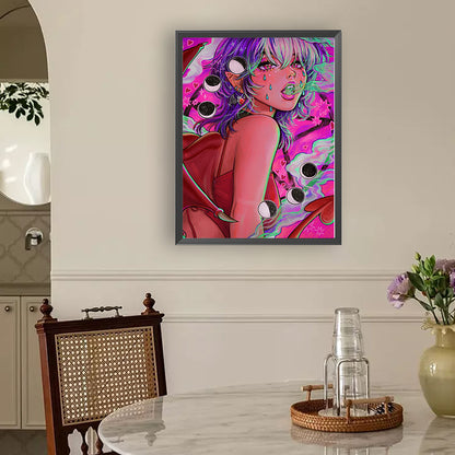 Devil Girl - Full Round Drill Diamond Painting 30*40CM