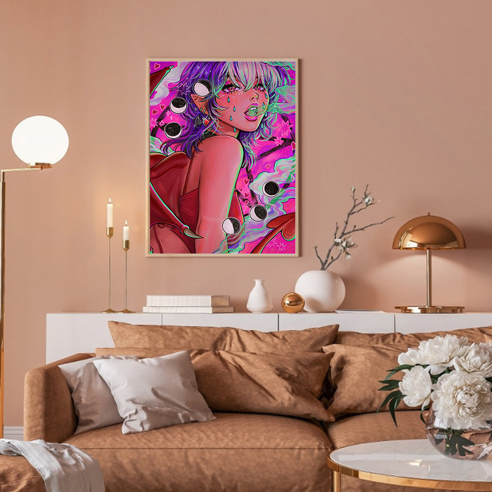Devil Girl - Full Round Drill Diamond Painting 30*40CM
