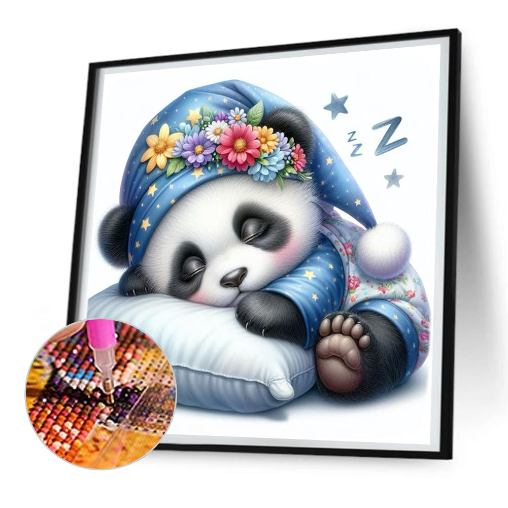 Sleeping Panda - Full Round Drill Diamond Painting 30*30CM