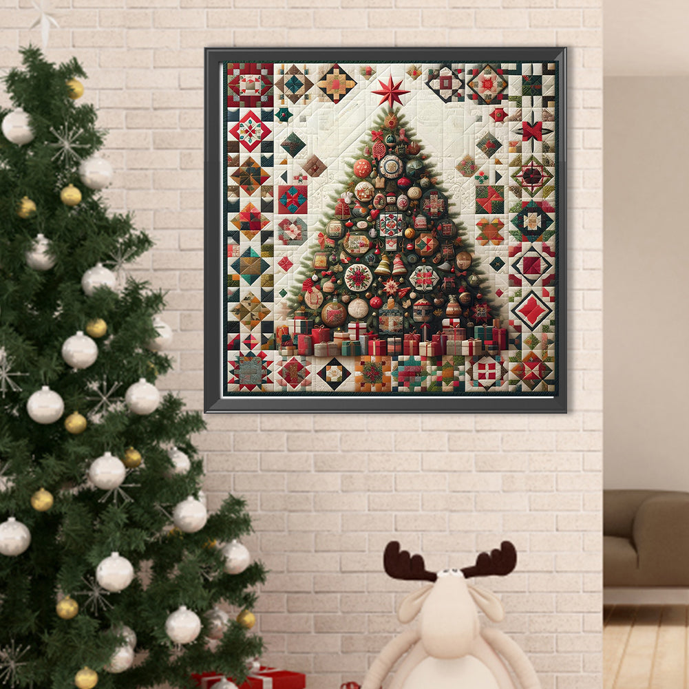 Abstract Fabric Christmas Tree - Full Round Drill Diamond Painting 50*50CM